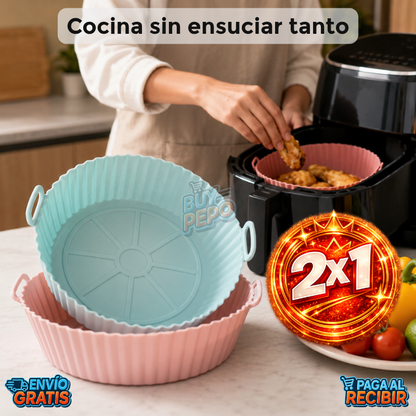 AirTray™ 🍟 - Pack 2 bandejas de silicona ✨