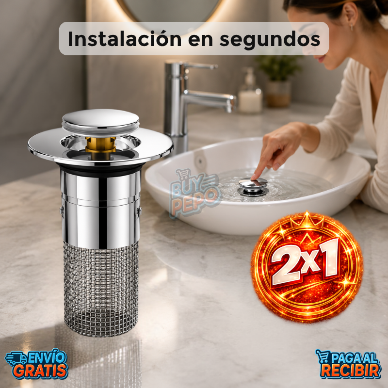 DrainLock™ 🚰 - Tapón filtro 2 en 1 ✨
