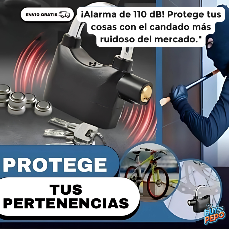 Candado Alarma™ – 🔒 Con potente alarma de 110 dB que se activa al movimiento 🚨
