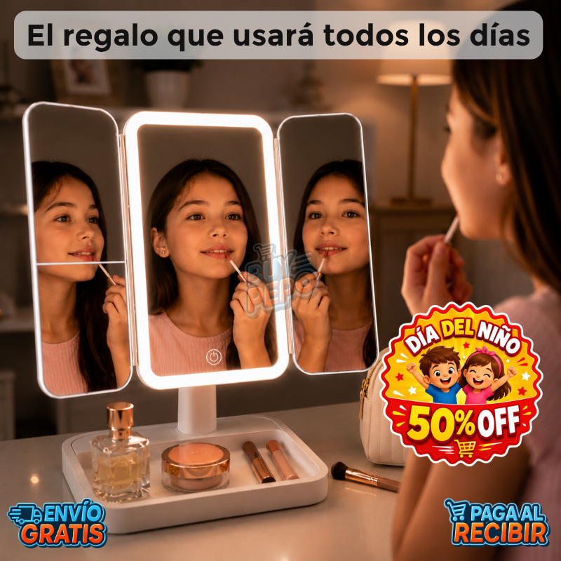LumiPrincess™ 👑 - Espejo maquillaje LED ✨