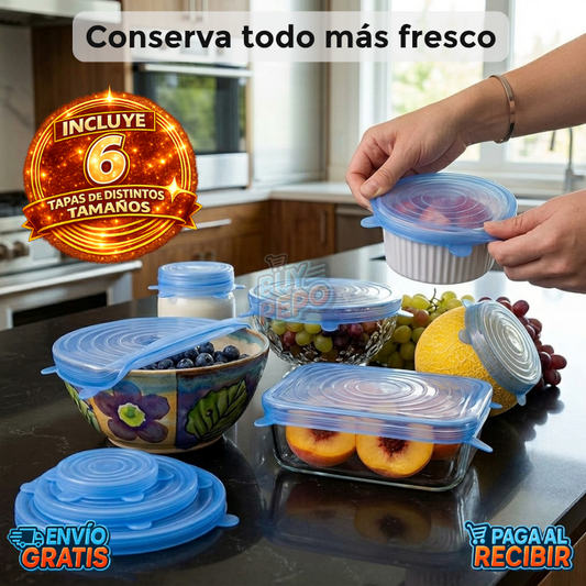 FreshSeal™ 🥗 - Tapas reutilizables herméticas ✨