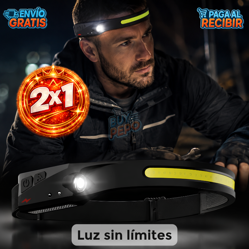 HeadBeam™ 🔦 - Linterna frontal recargable 💡