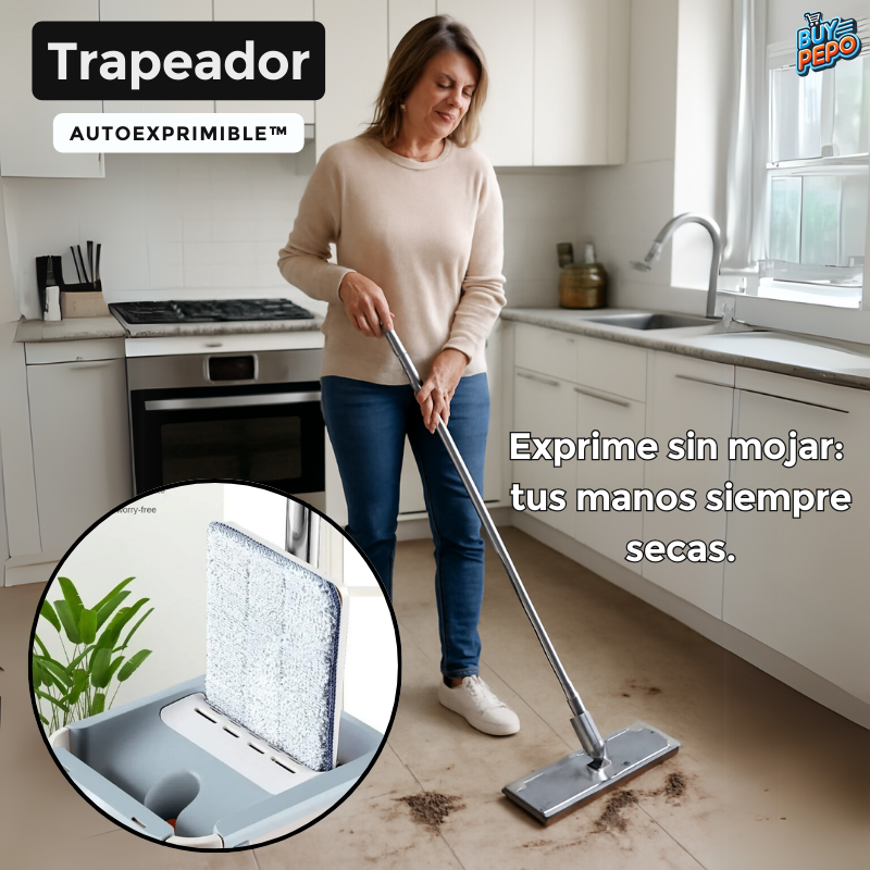 Trapeador Autoexprimible™ – 🧼 Manos Secas, Piso Impecable 💧✨