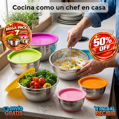 ChefStack™ 🍲 - Bowls Acero Con Tapa 🥗