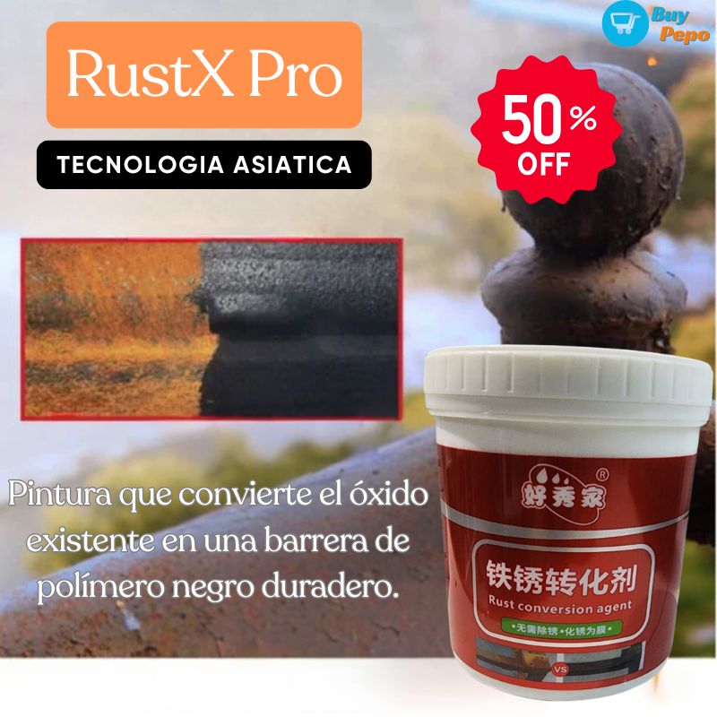 RustX Pro. 🛡️✨ - Pintura Elimina Óxido Negra 1kg ⏳✨