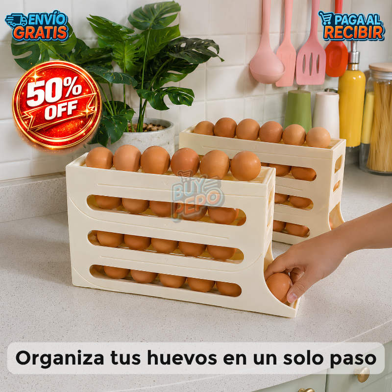 EggRoll™ 🥚 - Dispensador de huevos 4 niveles 🗂️