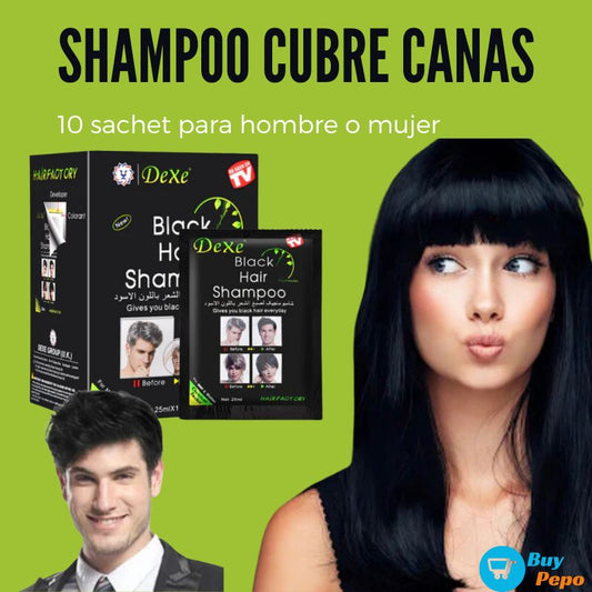 🧴 Shampoo Cubre Canas - 10 SACHET 👱‍♂️👩‍🦳 para Hombre y Mujer