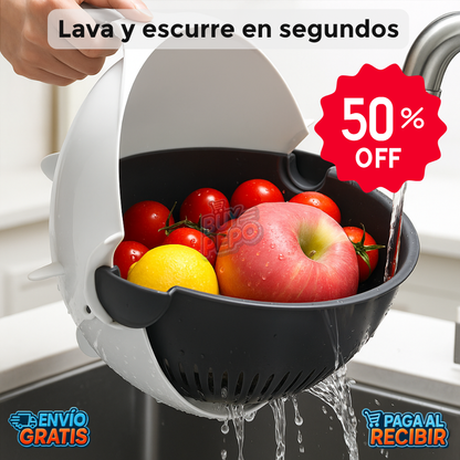 SpinBowl™ 🥗 - Rallador Colador Giratorio 360° ⚡