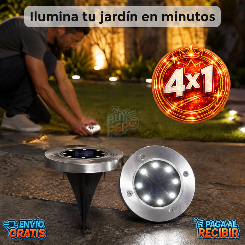 SolarGlow™ 🌿 - Pack 4 luces LED solares ☀️