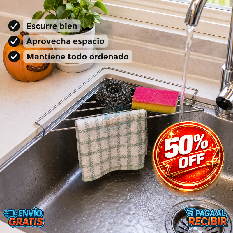 DrainRack™ 🍽️ - Rejilla triangular de drenaje ✨