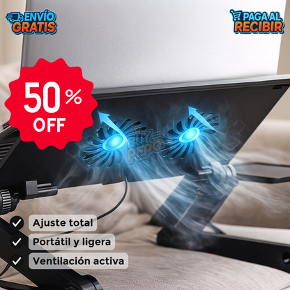 FlexAir™ 🌬️ - Mesa portátil con ventilación ❄️