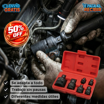 ImpactPro™ ⚡ - Kit de 6 Adaptadores Para Dados - Grado Impacto 🔩
