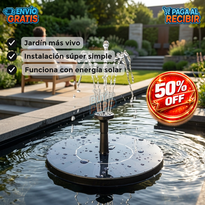 AquaSun™ ☀️ - Fuente solar flotante 💧