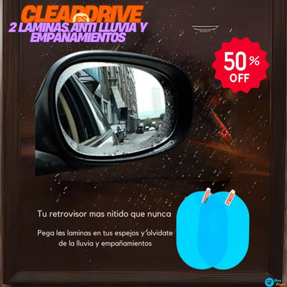 ClearDrive™ 🚗🔍 – 2x Láminas Antiempañantes para Espejos 💨✨
