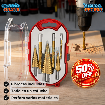 DrillPro™ 🔧 - Set brocas escalonadas 6 piezas ✨