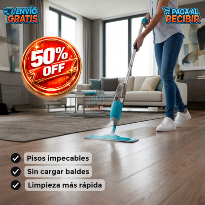 BrilloJet™ 💦 - Mopa rociadora limpia fácil 🧼
