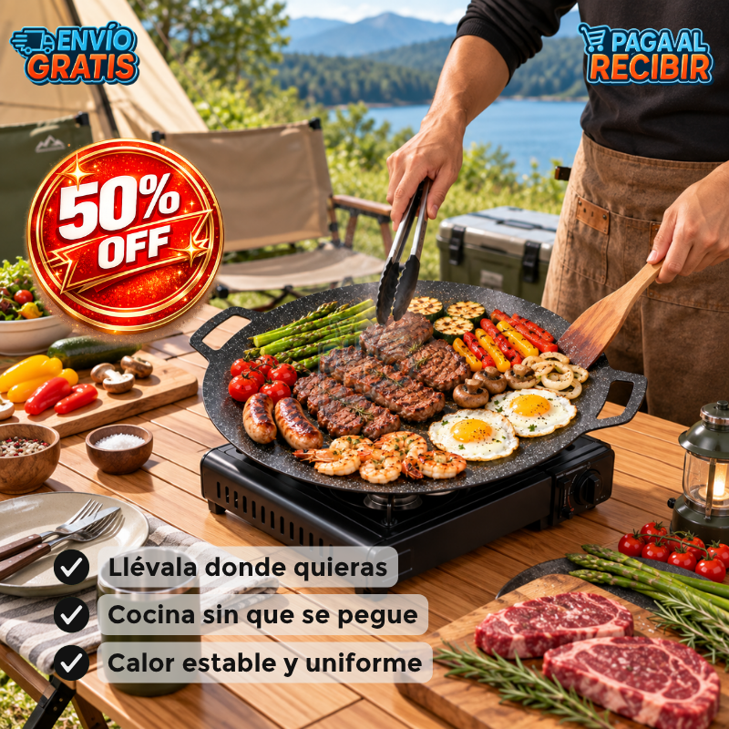 GrillMaster™ 🔥 - Parrilla antiadherente portátil 🍖
