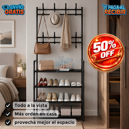 OrderRack™ 🏡 - Perchero organizador 4 niveles ✨