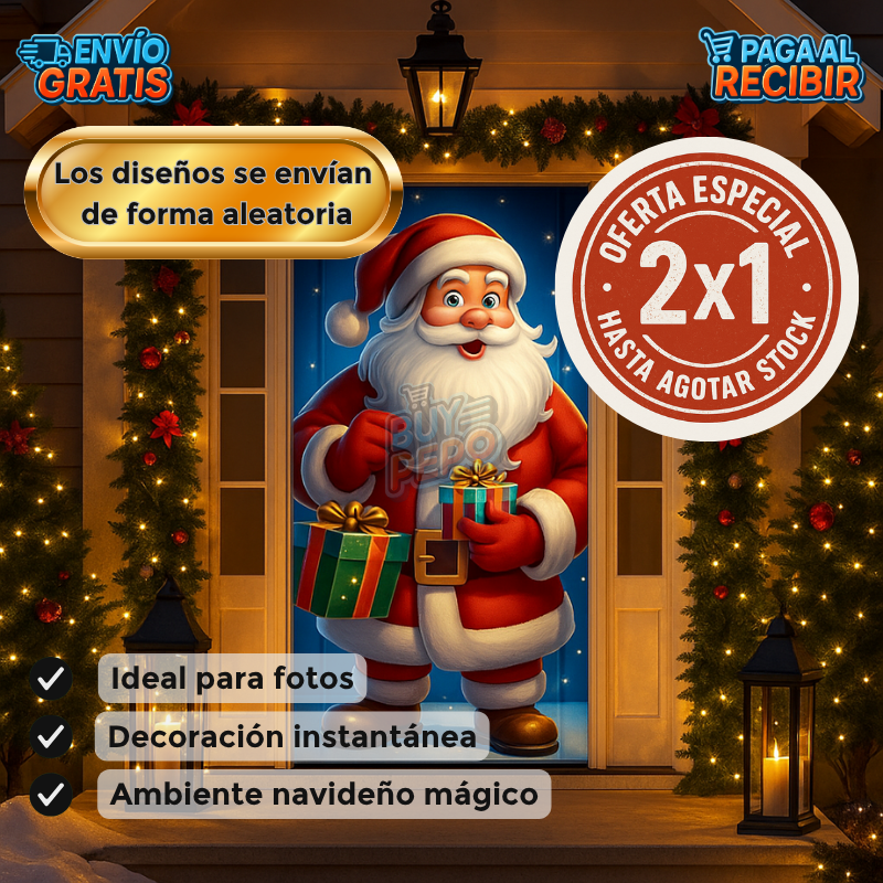 MagicDoor™ 🎄 - Funda Navideña Para Puerta ✨