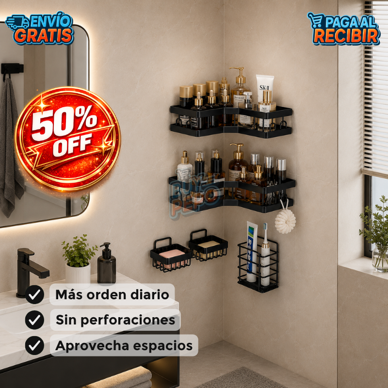 EdgeKit™ ✨ - Set 5 Soportes para baño 🚿