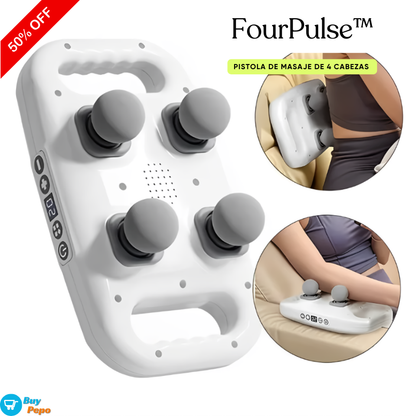 FourPulse™ - 💆‍♀️ Pistola de Masaje de 4 Cabezas 🔋✨