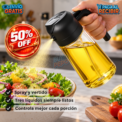 DuoPour™ 🫒 - Dispensador spray y vertido 💦