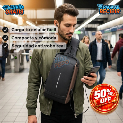 SecurePack™ 🔒 - Mochila pecho antirrobo USB 🔌