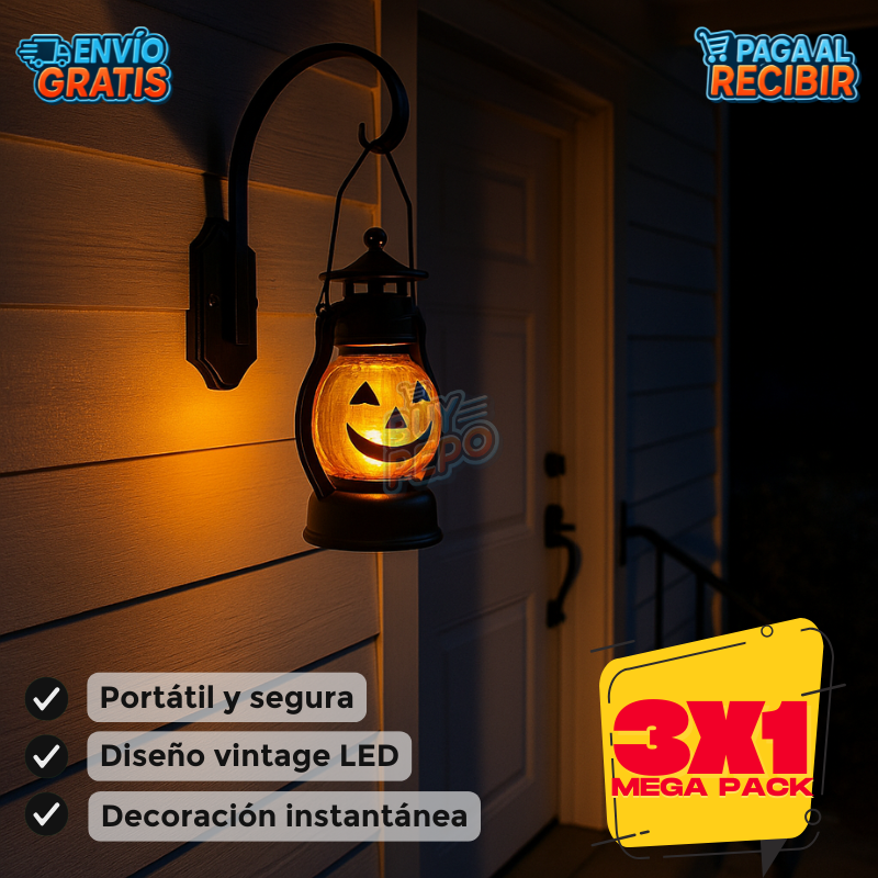 PumpkinGlow™ 🎃 - 3x1 Lámpara LED Halloween ✨