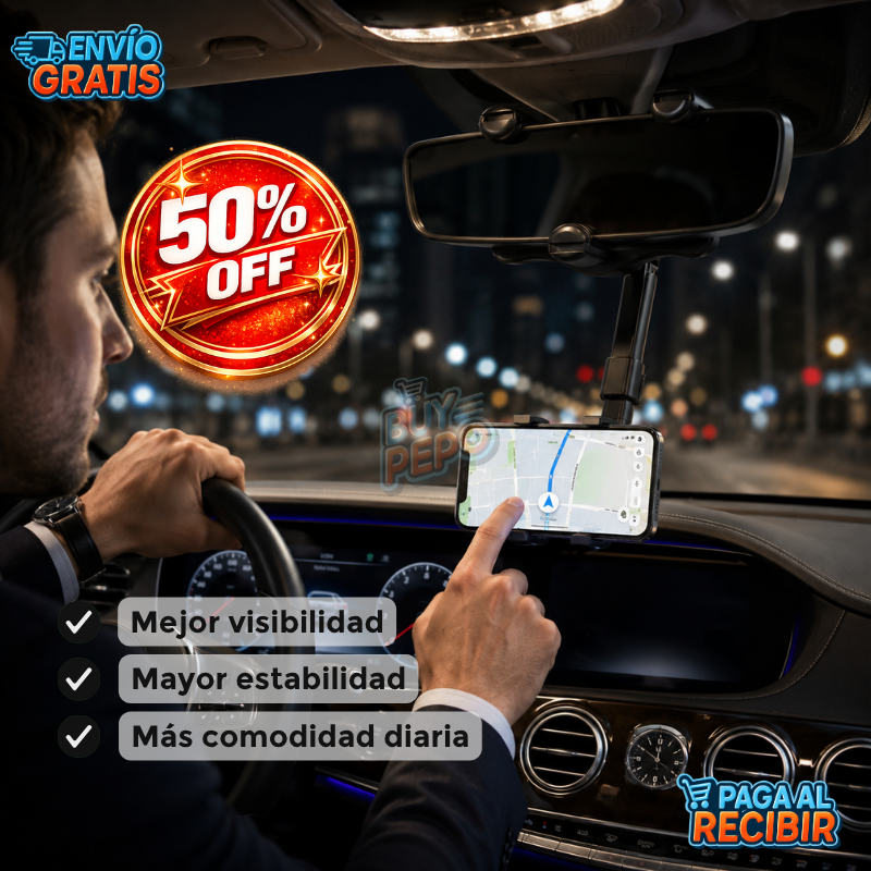 MirrorGrip™ 🚗 - Soporte retrovisor móvil 📱