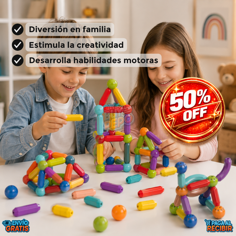 MagnaKids™ 🧲✨ - Palos magnéticos creativos 🎁