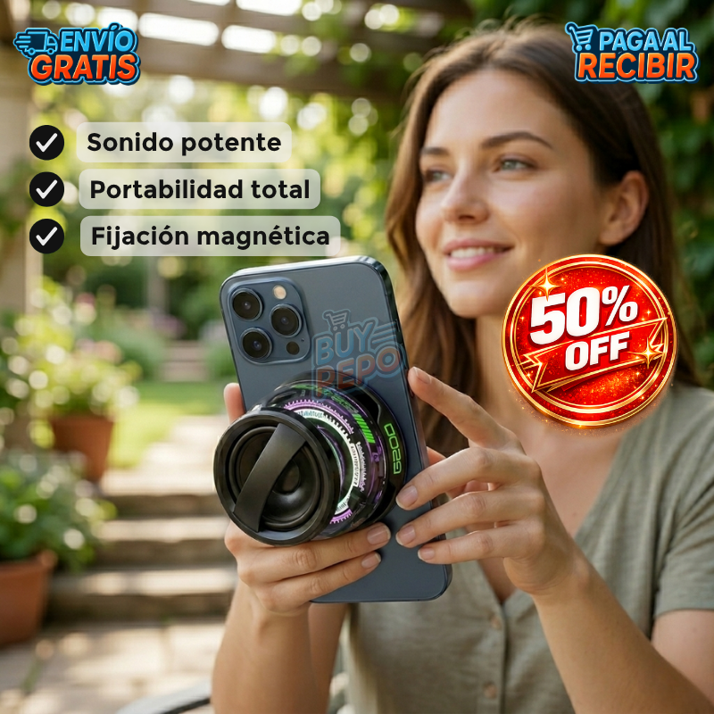 SnapSound™ 🎶 - Parlante magnético Bluetooth 🔊