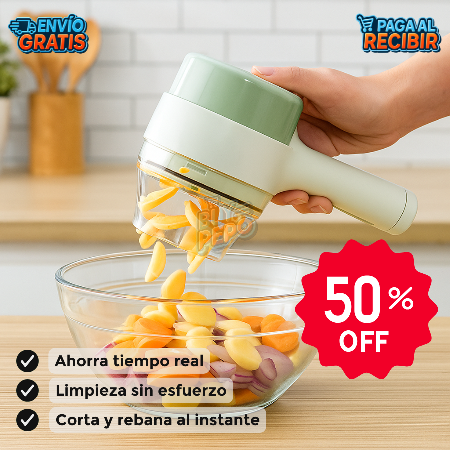 SlicePro™ ⚡ - Cortador Eléctrico 4 en 1 🍅