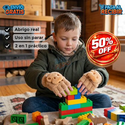 FluffyCapy™ 🧸 - guantes infantiles abrigo ❄️