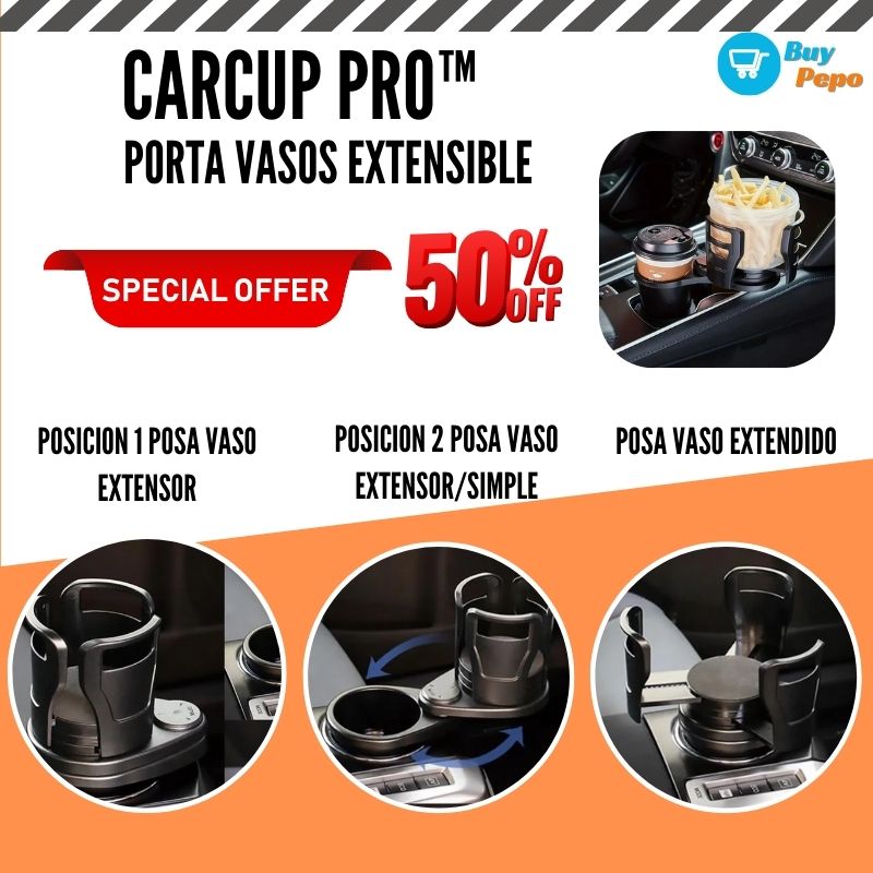 CARCUP PRO™ Porta Vasos Doble Extensible