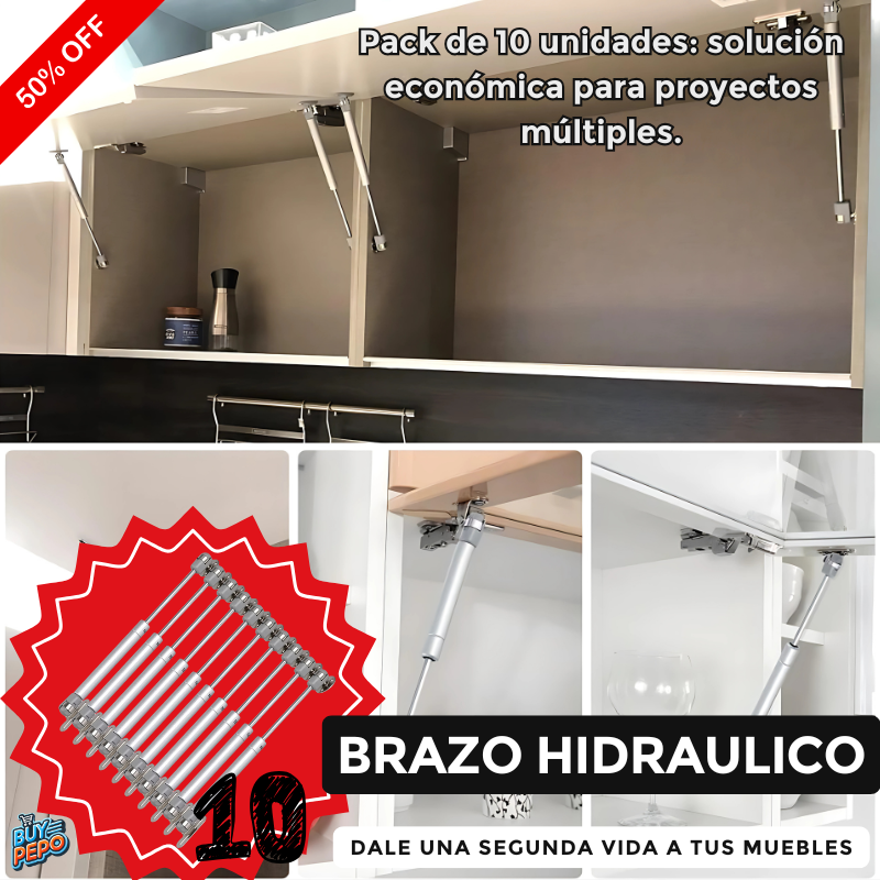 🚨 PACK 10 UNIDADES 🚨 - 🔩 Brazo Hidráulico Para Muebles 🚪📦
