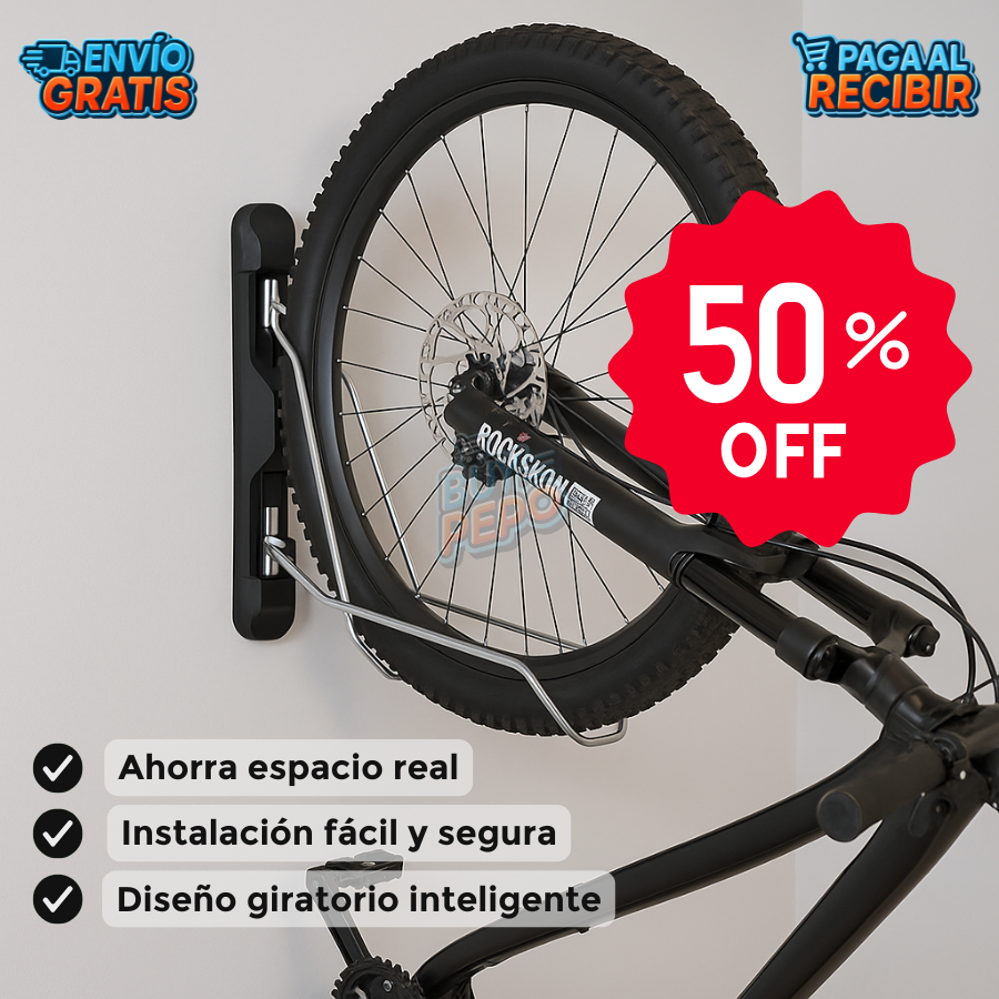 SpinMount™ 🚴‍♂️ - Soporte de bicicleta mural 🚲