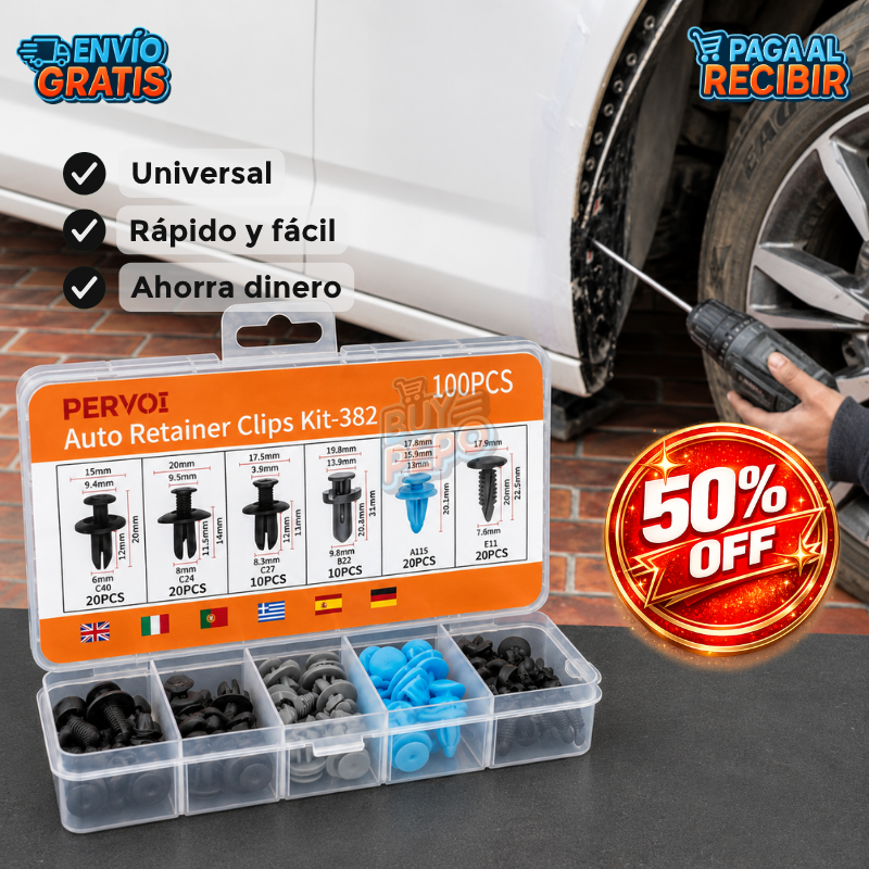 FixClip™ 🚗 - Kit clips universales vehículo 🔧
