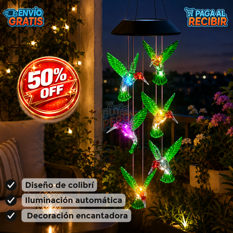 ColibriGlow™ 🐦 - Colgante solar decorativo ✨