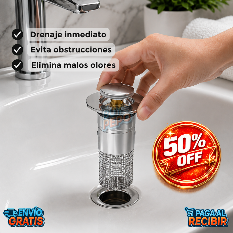 DrainLock™ 🚰 - Tapón filtro 2 en 1 ✨