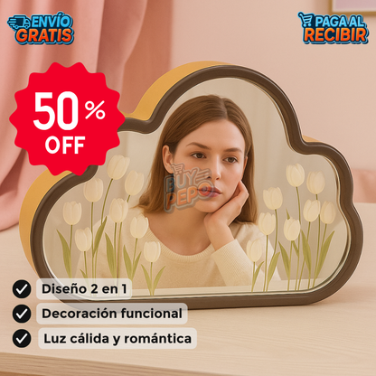 LumiTulip™ 🌷 - Espejo Luz Romántica ✨