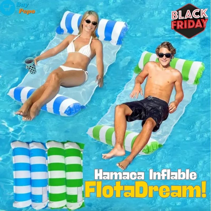 FLOTADREAM®🏖️✨ - Flotador Hamaca Inflable 🌊🛏️