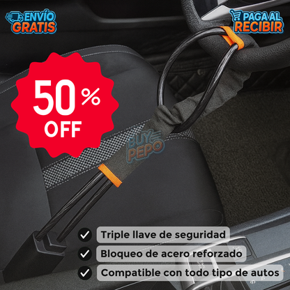 LockSteel™ 🔒 - Bloqueo antirrobo para volante 🚗