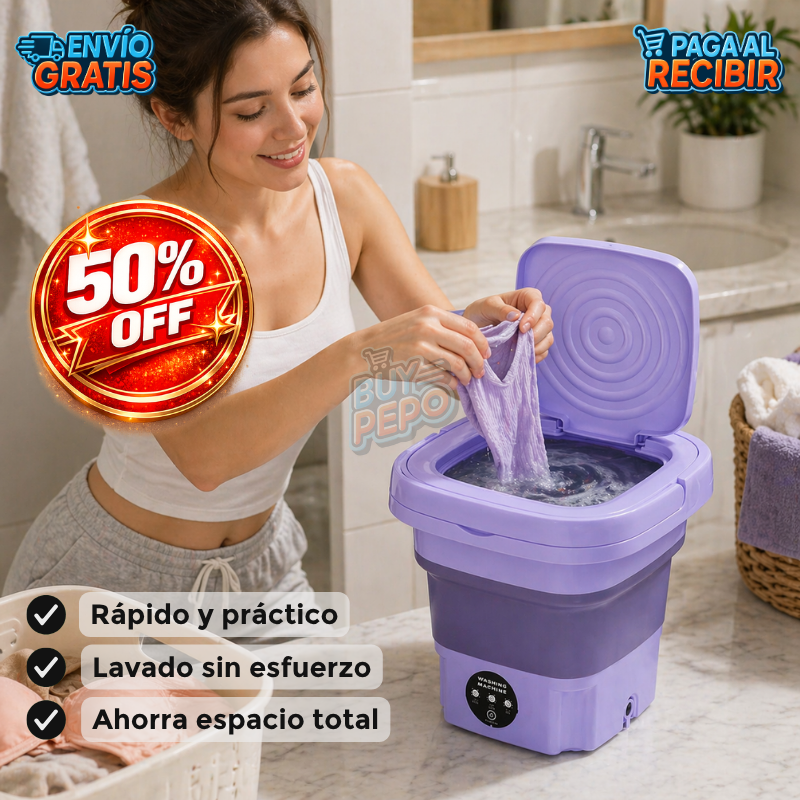 FoldWash™ 🧺 - Lavadora portátil plegable 🧳