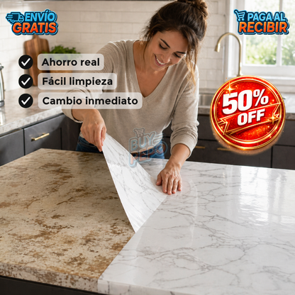 MarmoFlex™ 🏡 - Rollo vinil 10mt 🧱