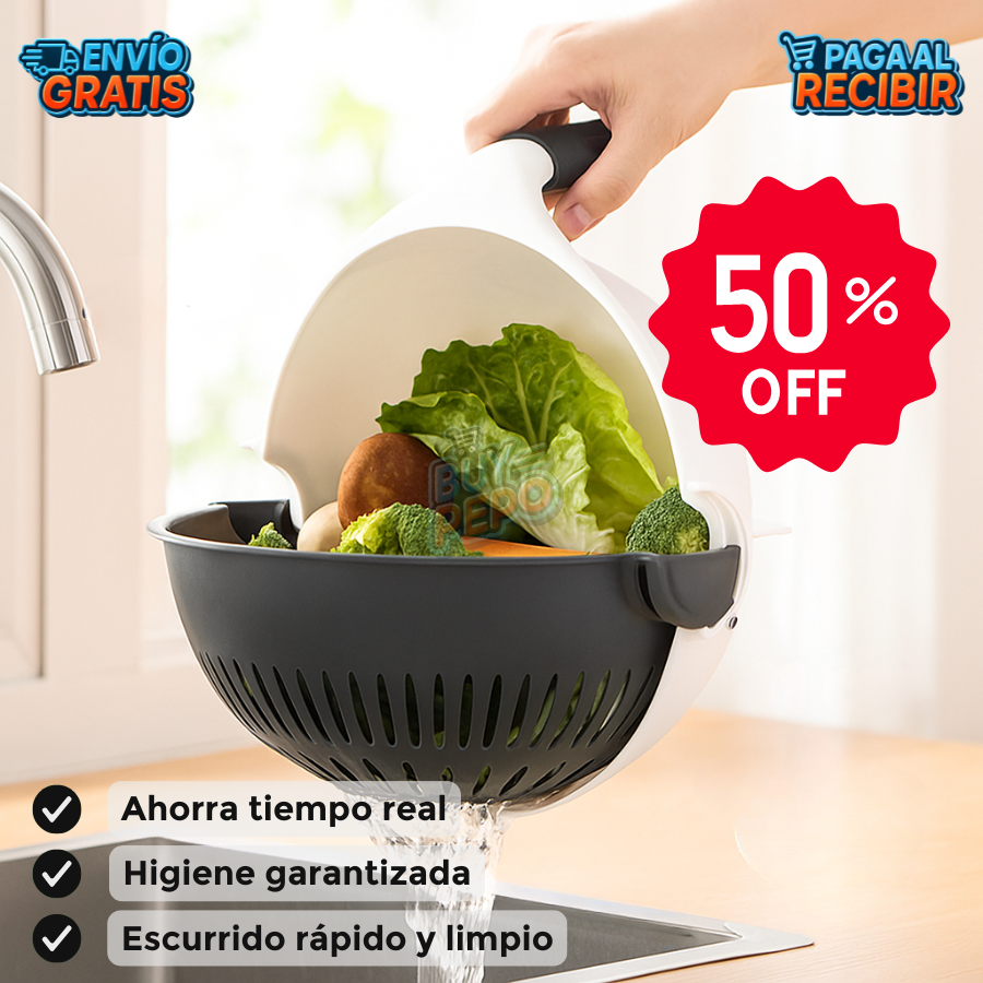 SpinBowl™ 🥗 - Rallador Colador Giratorio 360° ⚡