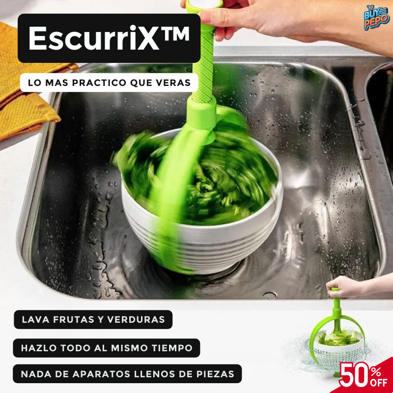 EscurriX™ 🌀🥗 - Centrífuga Escurridor de Frutas 🍓 y Verduras 🥬