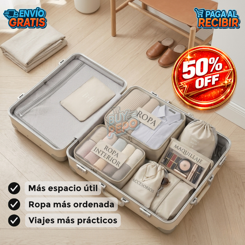 PackEase™ 🧳 - kit 8 organizador ahorra espacio ✈️