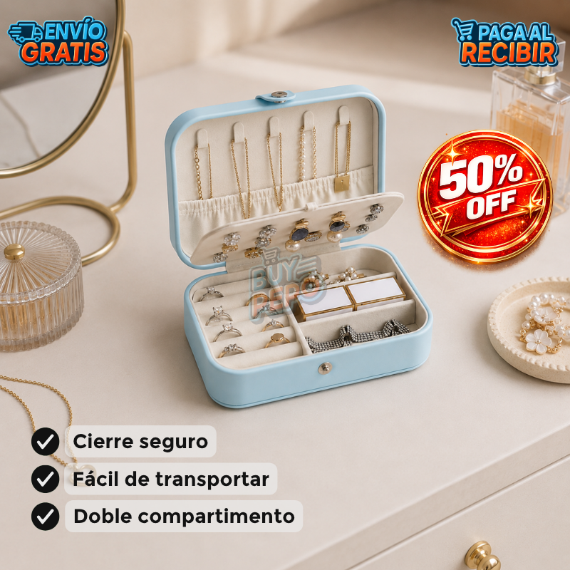 JewelBox™ 💍 - Joyero portátil doble cubierta 🎁