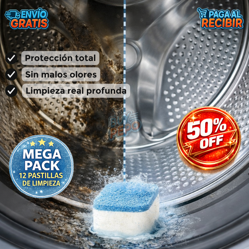 PureWash™ 🫧 - 12 Pastillas limpieza lavadora 🧼