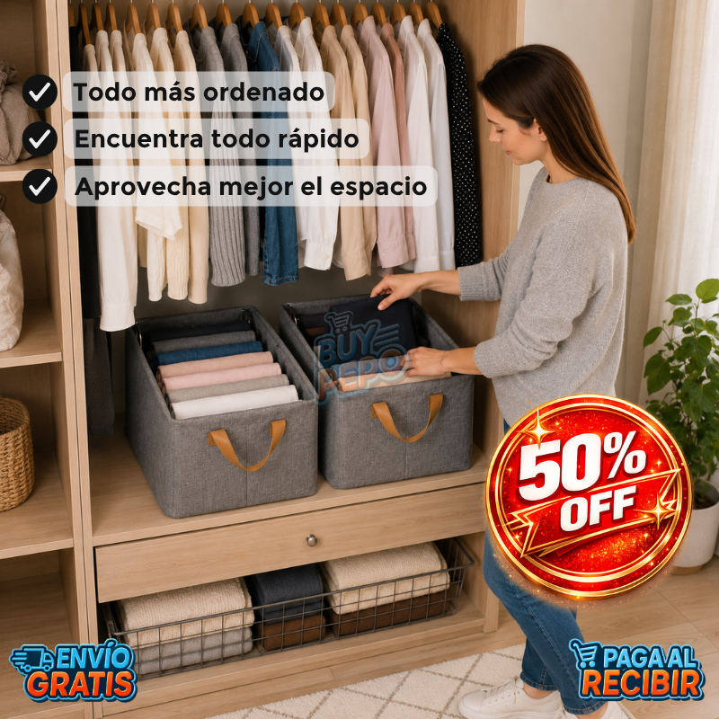 OrdenaBox™ 👚✨ - Organizador plegable de ropa 🧺